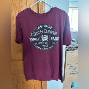 ✨like new ✨ Cinch Denim Maroon Short Sleeve Tee